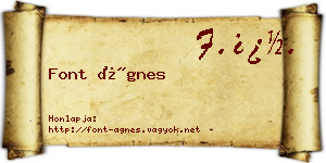 Font Ágnes névjegykártya
