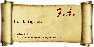 Font Ágnes névjegykártya