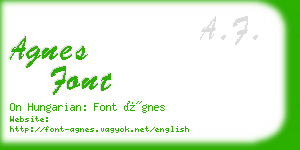 agnes font business card